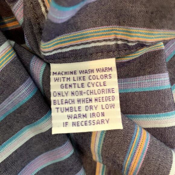 ALAN FLUSSER Men's Striped Blue/Purple L/S Button Down Shirt/Collar Sz XXL - Picture 4 of 6